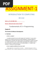 Assignment-1: Introduction To Computing EE-112