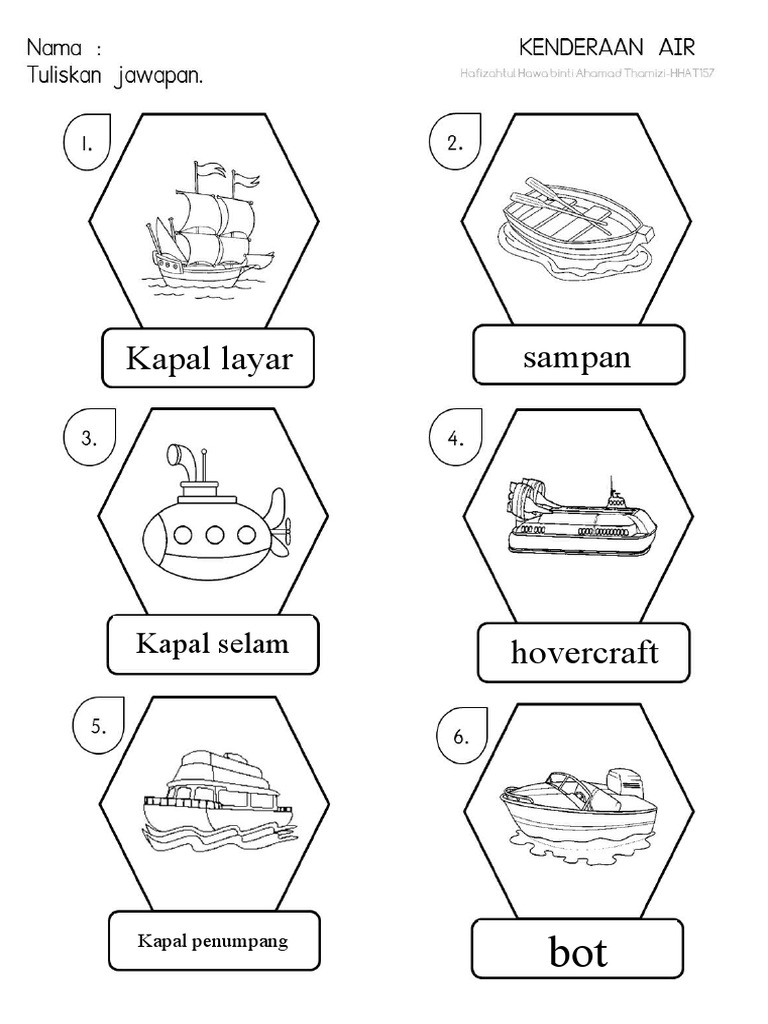 Lembaran Kerja Kenderaan Air | PDF | Klasik