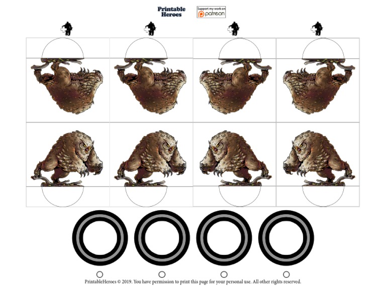 Owlbear Miniature Printable Heroes