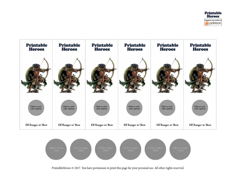 Elf - Ranger Miniature For Dungeons and Dragons by Printable Heroes | PDF