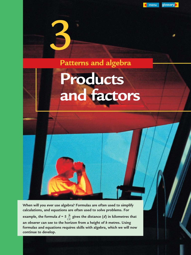 New Century Math Yr 9 Chapter03 Products and Factors PDF Area Factorization
