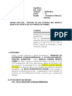 Demanda de filiación y alimentos por paternidad extramatrimonial