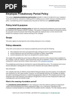 Employee Probationary Period Policy