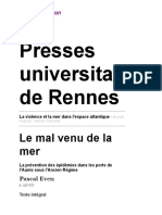 La Violence Et La Mer Dans l'Espace Atlantique - Le Mal Venu de La Mer - Presses Universitaires de Rennes