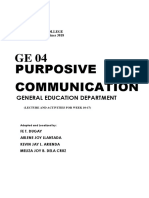 Purposive Communication: General Education Department