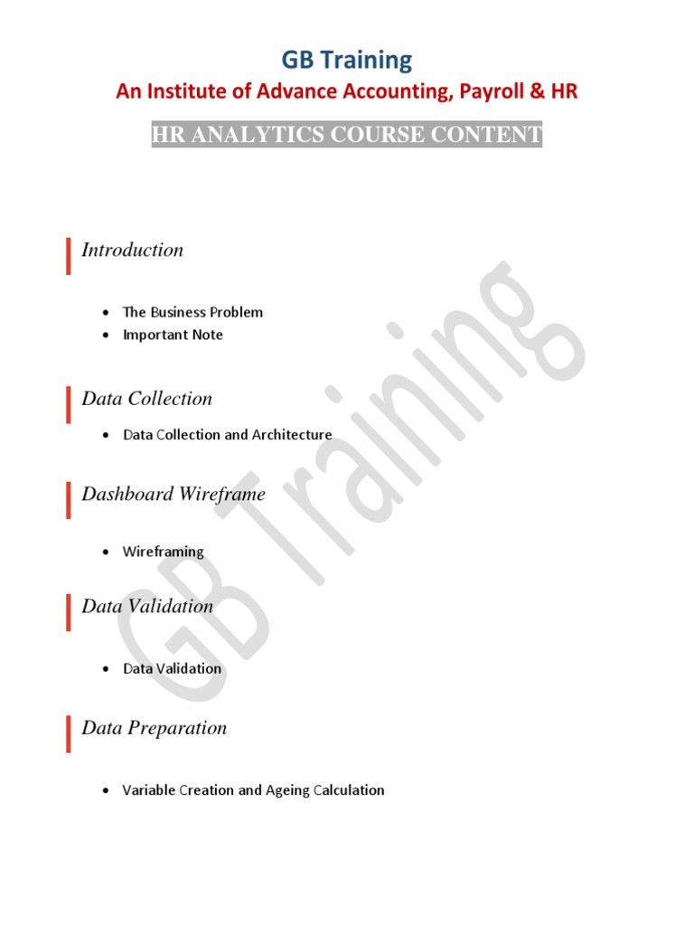 HR Analytics Course Overview | PDF | Business