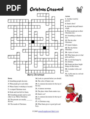 Christmas crossword
