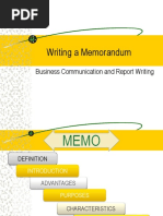 Writing A Memorandum: Business Communication and Report Writing