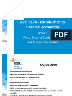 ACCT6174 - Introduction To Financial Accounting: Week 6 Fraud, Internal Control, Cash, and Account Receivable