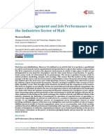 Stress Management and Job Performance in The Industries Sector of Mali