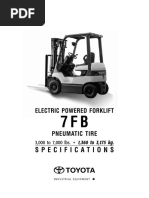 Specifications: Electric Powered Forklift