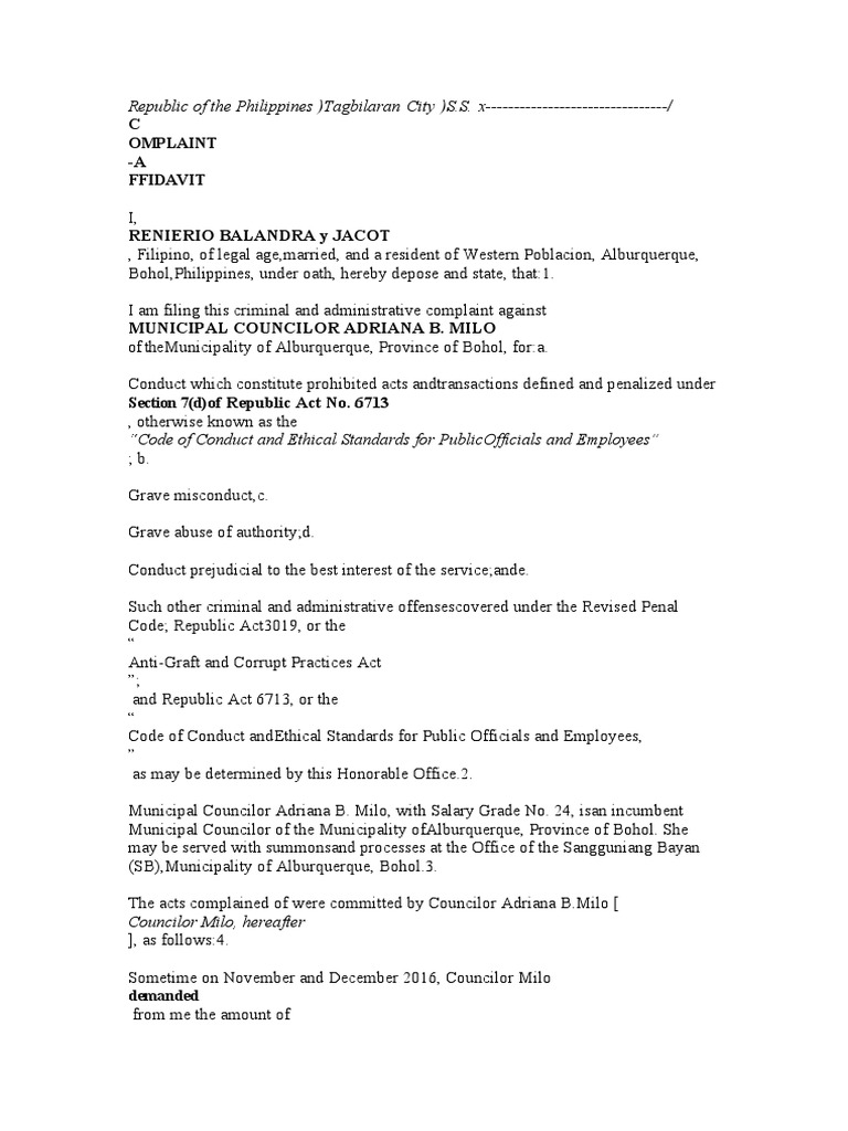 Admin Affidavit Falsification | PDF | Government | Justice