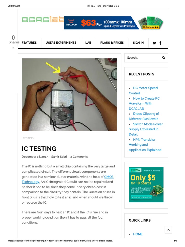 How To Test Any IC | PDF | Integrated Circuit | Electronic Circuits