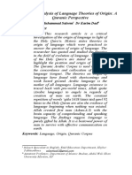 Critical Analysis of Language Theories of Origin A Quranic Perspective