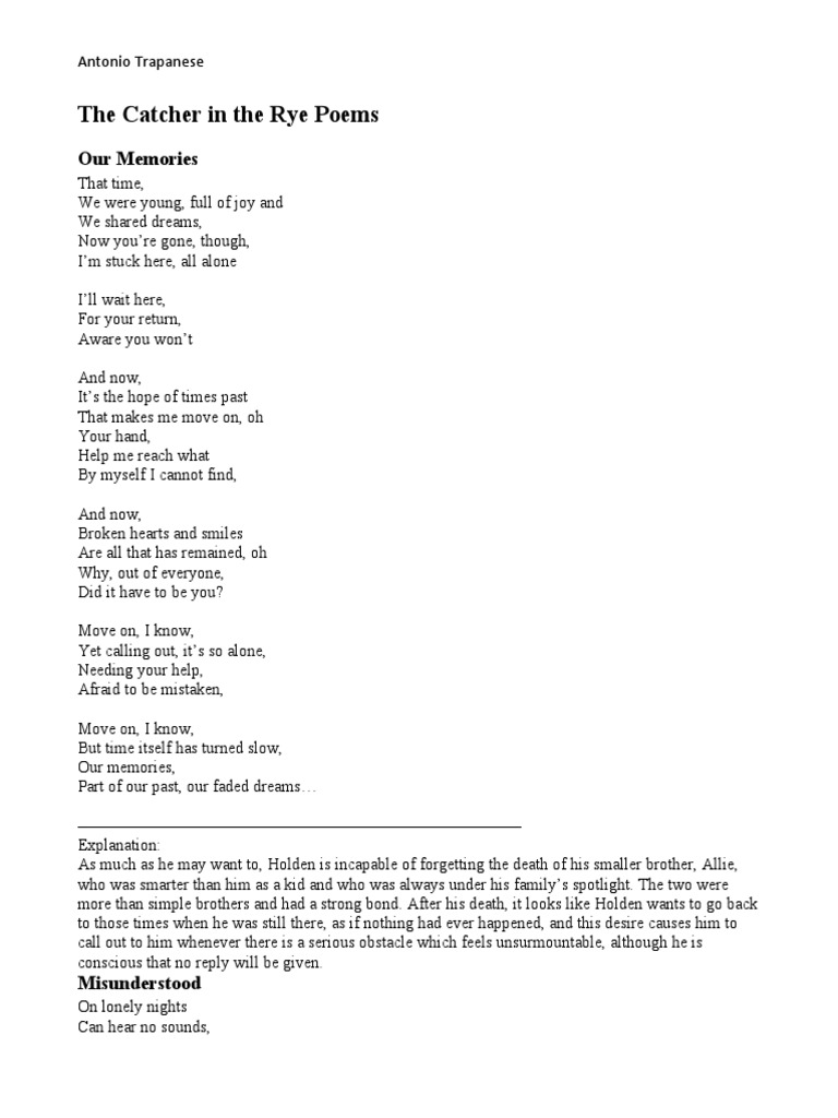 The Catcher in The Rye Poems PDF