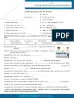 Asking and Giving Personal Information Interactive Worksheet