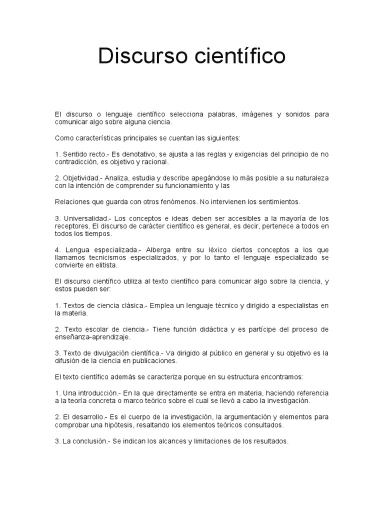 Discurso científico