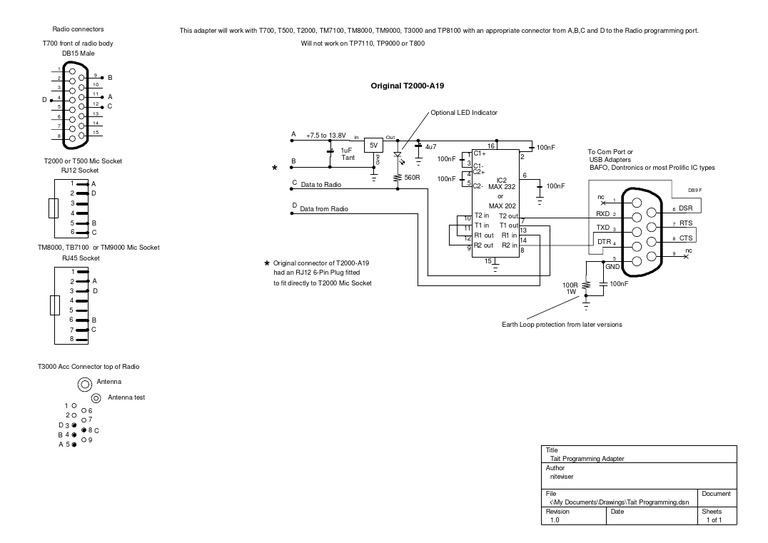 Tait Programming Adapter Schematic | PDF | Electrical Connector ...