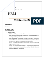 Final Exam: Case (A)