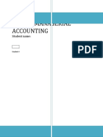 H15017 Managerial Accounting: Student Name