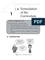 Formulation of The Curriculum