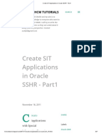 Create SIT Applications in Oracle SSHR - Part1