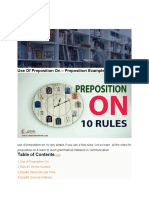 Use of Preposition On