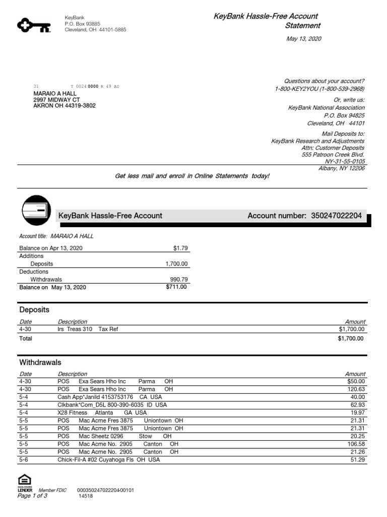 Key Bank Contact Banking Statement How To Deal With Bank Keys And Bank