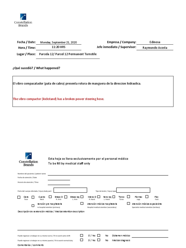 8 5 Incident EDINOSA Preliminary Report of Power Steering Hose Leak 210920 PDF Business