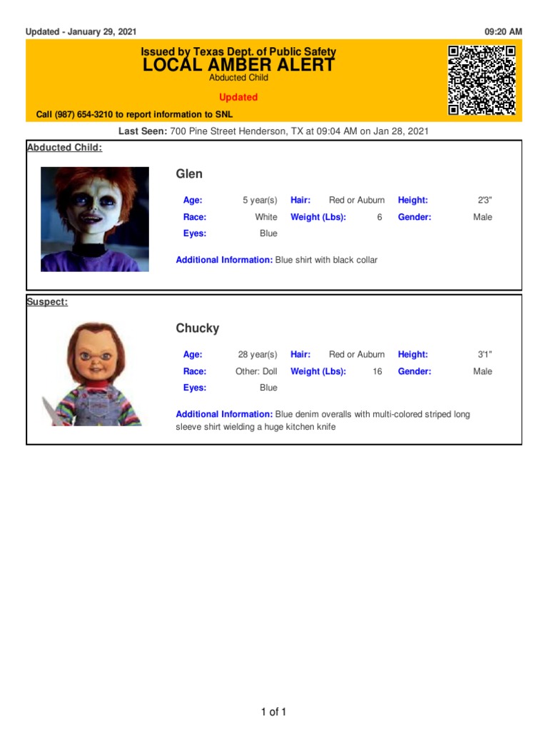 Texas Amber Alert for Glen | PDF