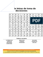 Sopa de Letras de Toma de Decisiones