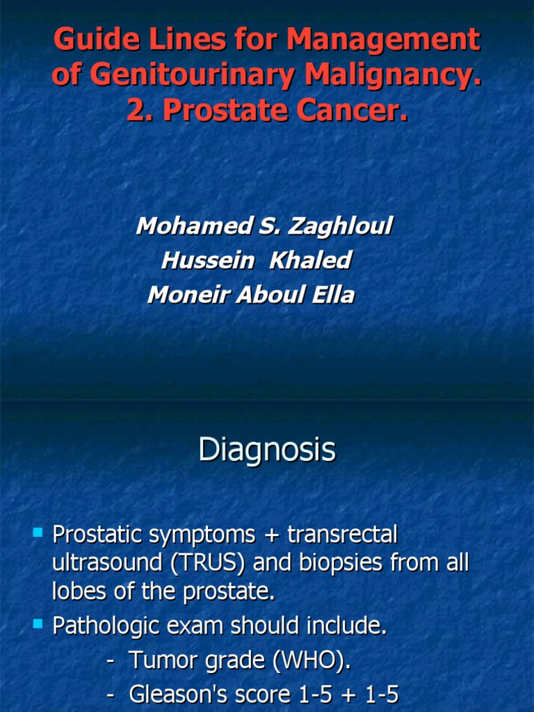 Management Guidelines for GU Malignancies | PDF | Prostate Cancer ...