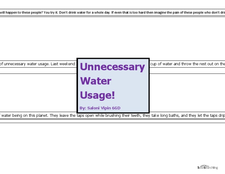Combatting Unnecessary Water Usage | PDF