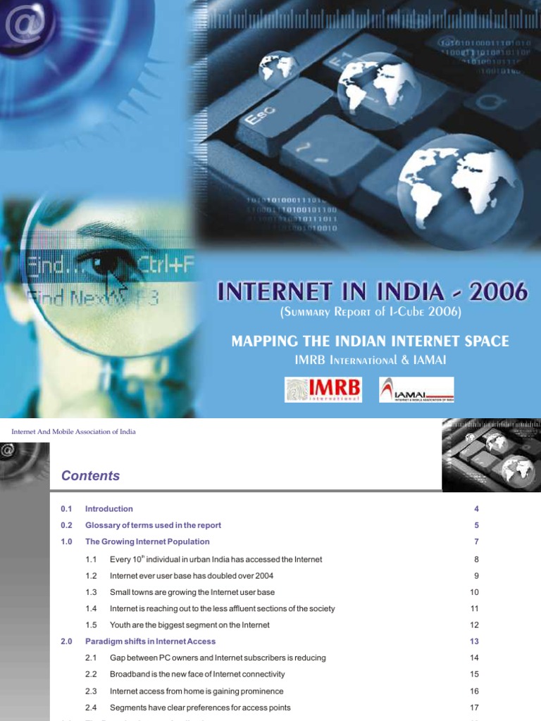 Internet in India Report - IAMAI2007 | PDF | Internet Access | Internet