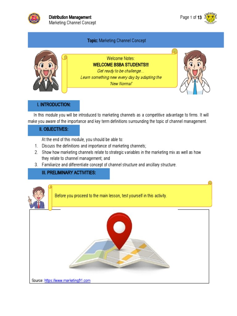 Distribution Management Module 1 PDF Marketing Competitive Advantage