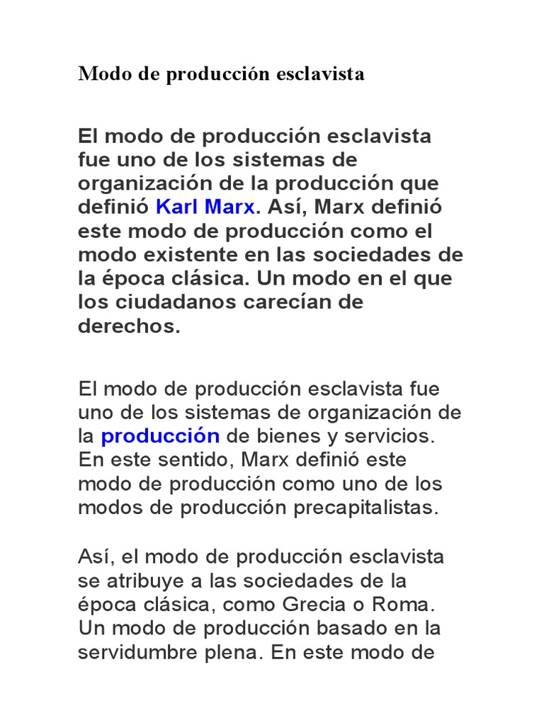 Modo de Producción Esclavista | PDF | Esclavitud | Roma antigua