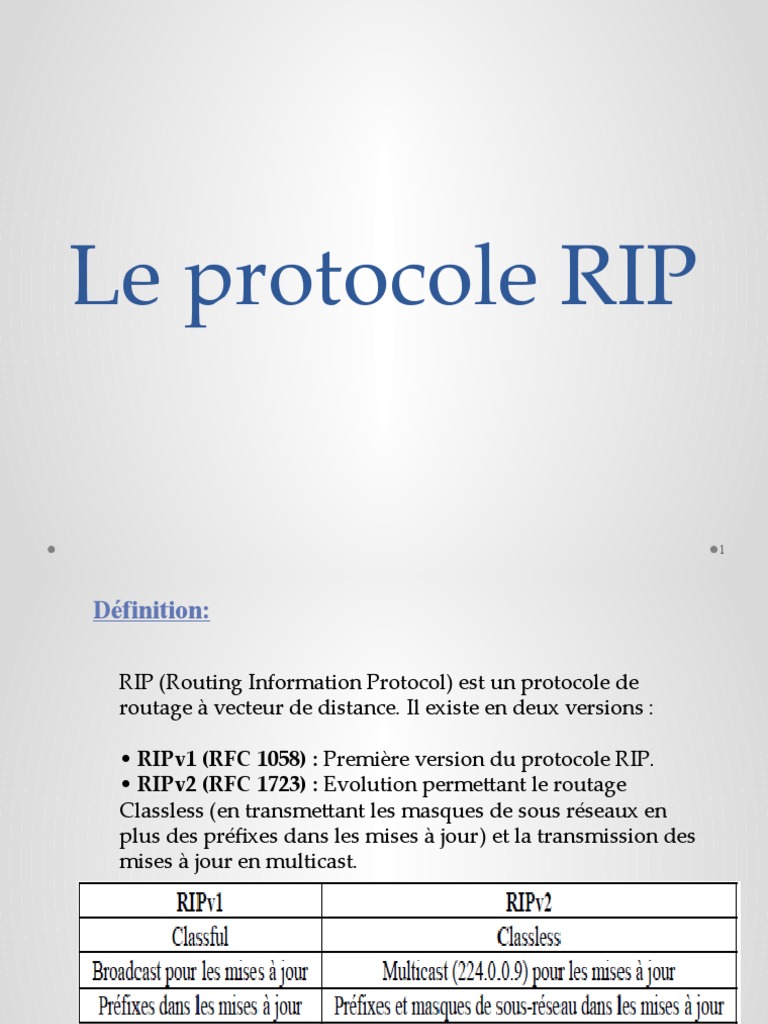 7-Le Protocole RIP | PDF | I Pv6 | Routage