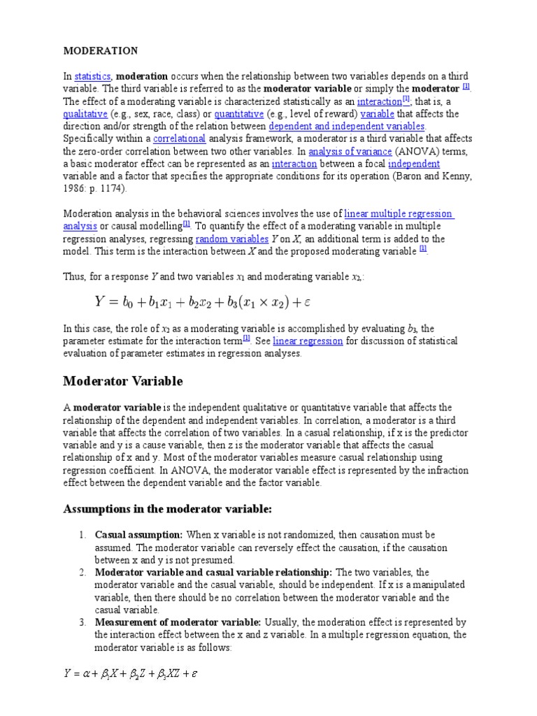 MODERATION | PDF | Regression Analysis | Statistics