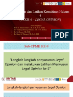 Kuliah Ke-9 PLKH 4 (Legal Opinion) 2020