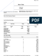 Store Close: Store Sales Summary Report