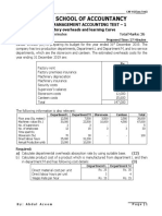 Skans School of Accountancy: Cost & Management Accounting Test - 1