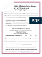 Annual Legacy Gala 2011 Sponsorship Form