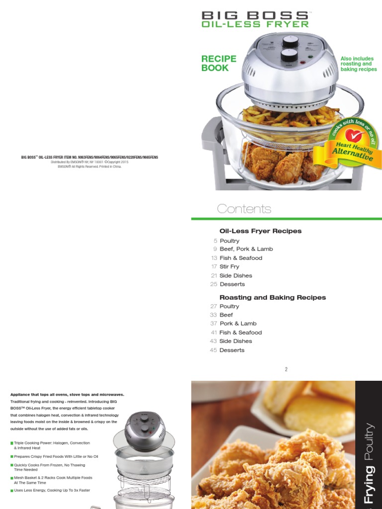 Big boss oil less fryer manual cheap