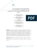 Mapeando As Correlações Entre Produtividade e Investimentos de Bolsas em Programas de PG - o Caso Da Universidade Federal de Goiás