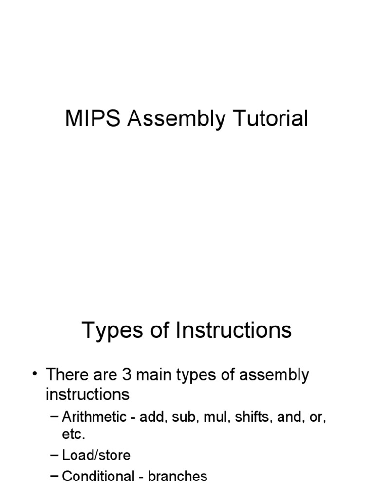 MIPS Assembly Language Guide | PDF | Central Processing Unit | Computer ...