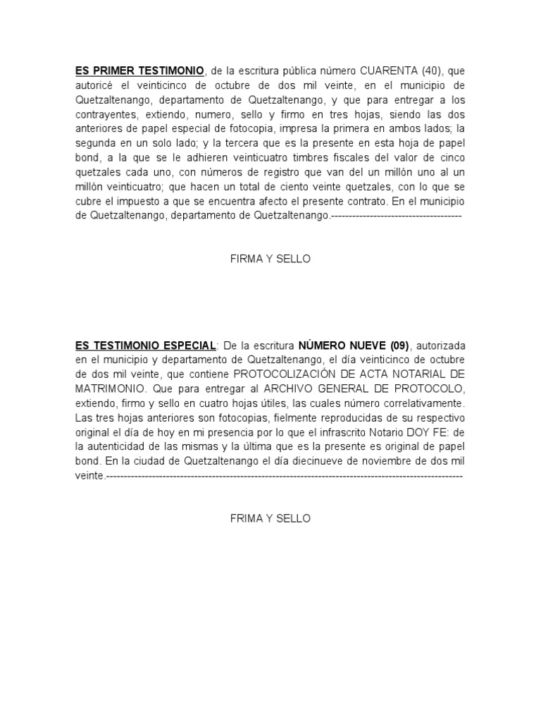 Es Primer Testimonio PDF