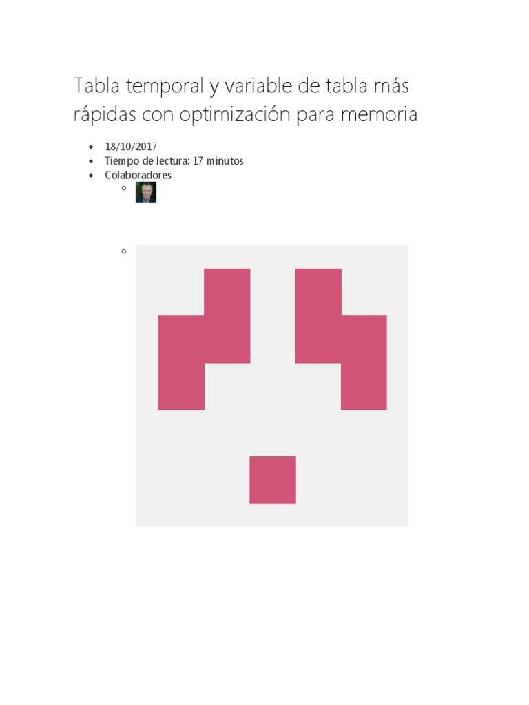 Tabla Temporal y Variable de Tabla Más Rápidas Con Optimización para