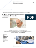 Il Papa interviene sull'obiezione di coscienza dei medici