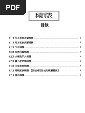 稱謂表