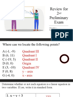 Review For 2 Preliminary Exam: Grade 8 - Mathematics